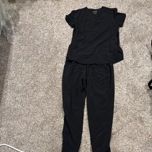 Scrubstar Premium Black Scrub Top and Bottoms